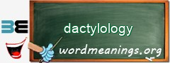 WordMeaning blackboard for dactylology